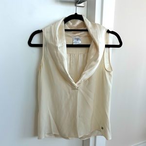 Silk Chanel Top- missing button